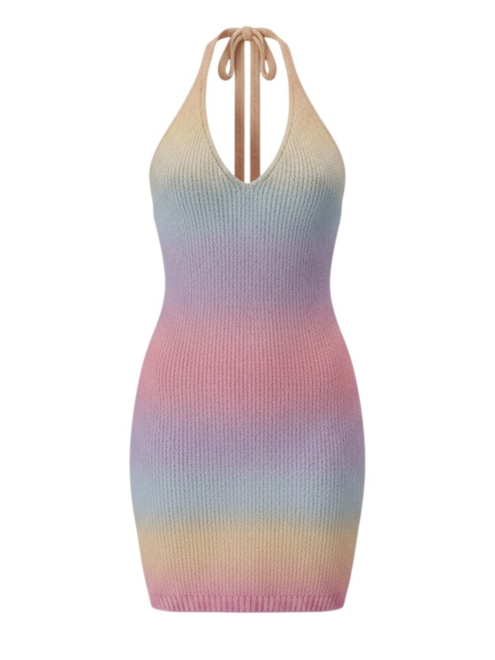 Princess Polly Pastel Knit Halter Mini Dress Size S